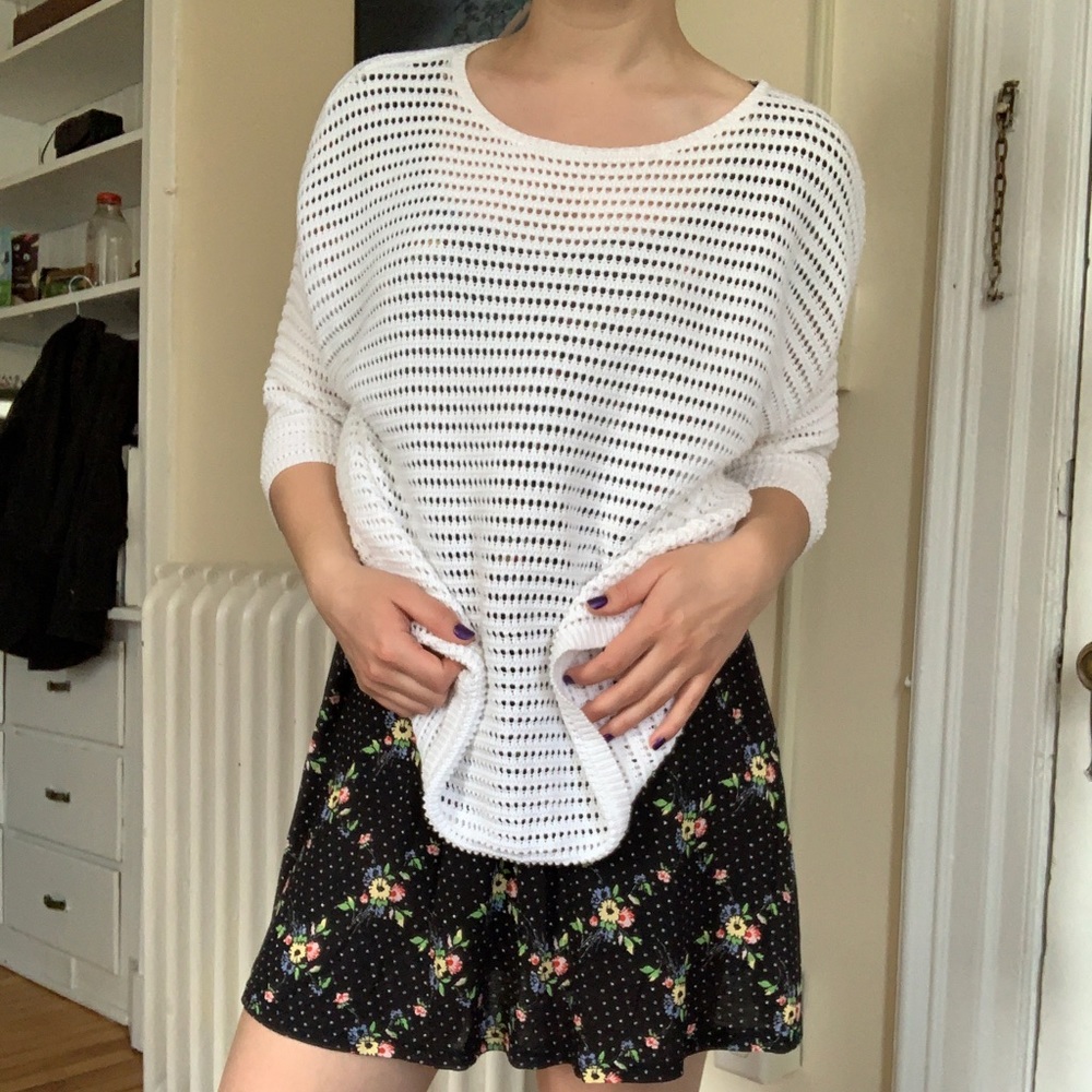 J. Jill | White Open Knit Sweater